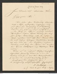 Nachlass Franz Steindachner, Brief von Casimir Moesch an Franz Steindachner (04.02.1884), Inv.Nr. 344.03, Seite 1